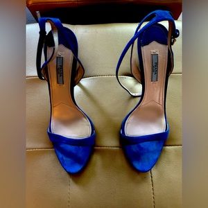 Prada Heeled Sandal Royal Blue Suede EU41/US10